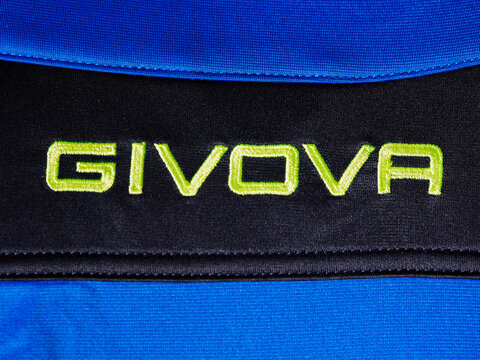 In this photo illustration,   Givova logo seen displayed on a sportswear