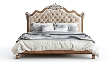 Bed with headboard and pillows