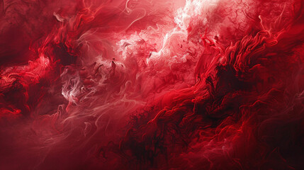 Ethereal wisps of crimson smoke swirling in mesmerizing patterns against a void canvas. - obrazy, fototapety, plakaty