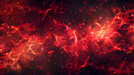 Fiery red sparks dancing in chaotic harmony on a backdrop of emptiness - obrazy, fototapety, plakaty