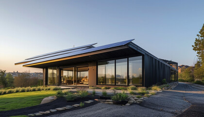 Fototapeta premium contemporary build of solar energy , with a phitovoltaic