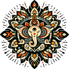 elephant abstract floral design