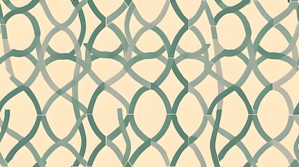 Naklejka premium Pale Turquoise Lattice Design Background on a Cream Surface, Hand Edited Generative AI