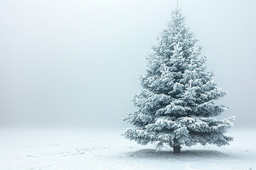 christmas tree in snow