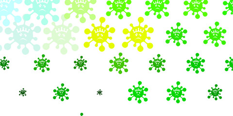 Light Green, Yellow vector texture with disease symbols.