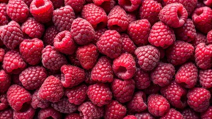 colorful background of fresh raspberries. view from above