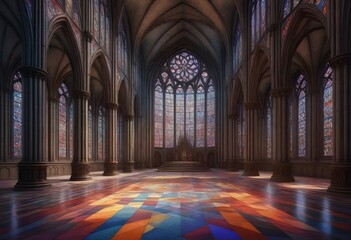 Digital painting an intricate 8k gothic cathedral  (11) - obrazy, fototapety, plakaty