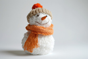 snowman isolated on solid color background