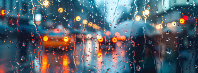 rain on glass hero image - obrazy, fototapety, plakaty