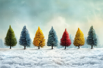 christmas tree in the snow