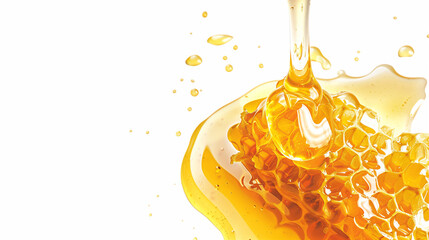 pure honey isolated on transparent background, honey cut out 