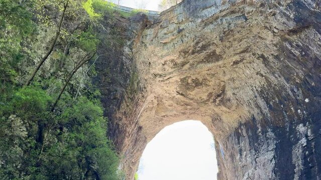 Stone arch, bridge at Natural Bridge State Park, near Roanoke Virginia