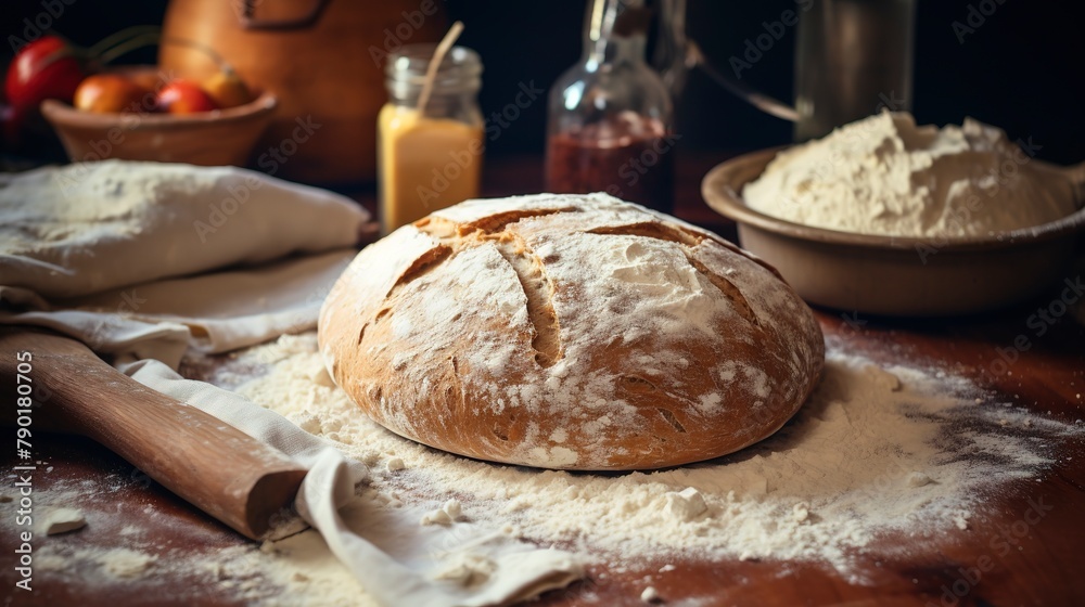 Wall mural Homemade Baking: The charm and appeal of home-baked goods. 