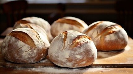 Sourdough Bread: Highlighting the beauty and texture of sourdough loaves.