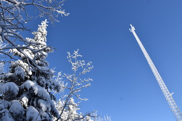 The tower in winter, Sainte-Apolline, Québec, Canada