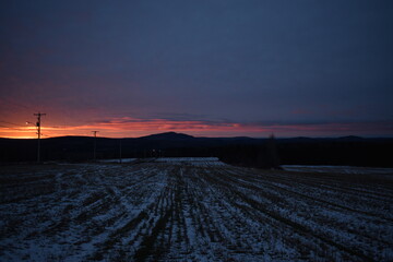 At the dawn of a winter morning, Sainte-Apolline, Québec, Canada