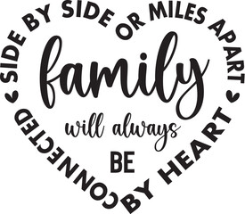 Side By Side Or Miles Apart Family Will Always Be Connected By Heart