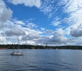 boat in the harbor in Stockholm 