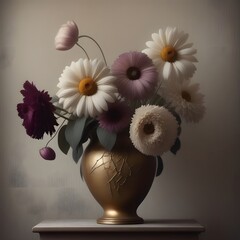 daisies in vase, bouquet of flowers. 