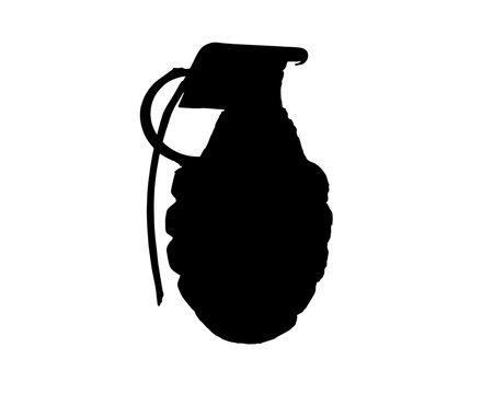recommend clip art: Army hand grenade silhouette vector illustration on white background