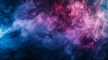 Fototapeta na wymiar Abstract Colorful Smoke or Misty Fog on Isolated on a Black Background. Texture Overlays or Design Element 