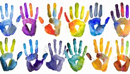 Vibrant Hand Prints: A Colorful Set - obrazy, fototapety, plakaty