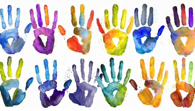 Vibrant Hand Prints: A Colorful Set