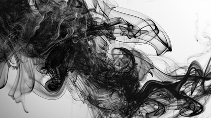Upon an untouched canvas, wisps of ebony smoke intertwine, creating intricate patterns that dance with the gentle strokes of an unseen artist's brush.