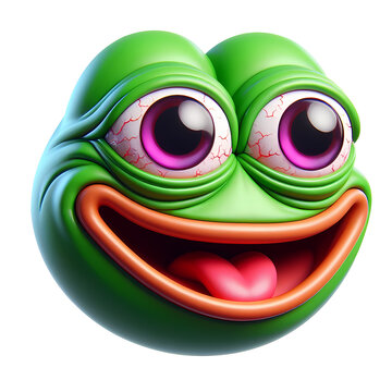 3d pepe meme. Realistic 3d high quality isolated render	