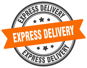Fototapeta premium express delivery stamp. express delivery label on transparent background. round sign