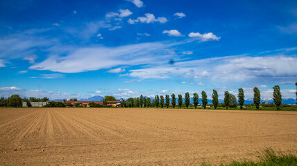 landscape with field and sky, Italy