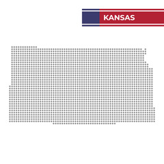 Dotted map of Kansas state