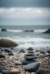 Fototapeta na wymiar Picture, stones, pebbles on the seashore