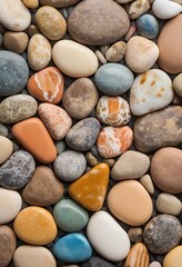 Fototapeta na wymiar Picture, colorful sea stones, pebbles