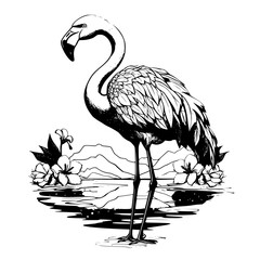 Fototapeta premium Illustration of flamingo