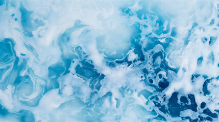 Fototapeta na wymiar Ocean blue water surface background banner with water foam