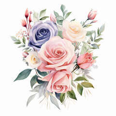 spring flower bouquet watercolor clip art	