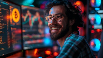 happy person trader