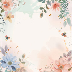 꽃 배경 수채화 일러스트