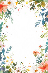 꽃 배경 수채화 일러스트