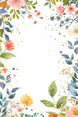 꽃 배경 수채화 일러스트