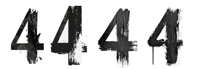 Pack of a alphabet number 4 Letter on Transparent Background - Ai Generated