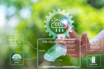 Hydrogen energy powers vehicles with zero carbon emissions, combating global warming by creating...