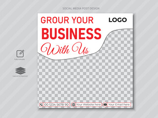 
Corporate digital marketing agency Social media post design template.
