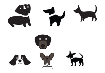 Minimal style Chiweenie Black icon illustration design