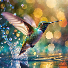 Fototapeta premium gros plan d'un colibri des tropiques