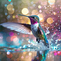 Fototapeta premium gros plan d'un colibri des tropiques