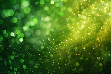 Vibrant Green Abstract Texture with Colorful Splashes