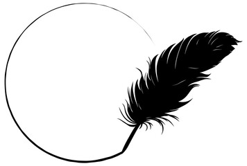 black bird feather silhouette without background