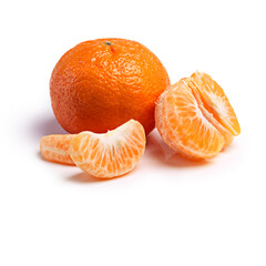 Citrus, fruit and tangerine for nutrition, detox and vitamin c on isolated white background. Food, closeup and organic produce for natural wellness, healthy diet and eating on studio backdrop